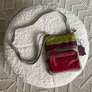 Leather cross body purse